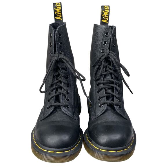 Dr. Martens Women’s Black Leather Combat Boots Size US 7 - Picture 6 of 10